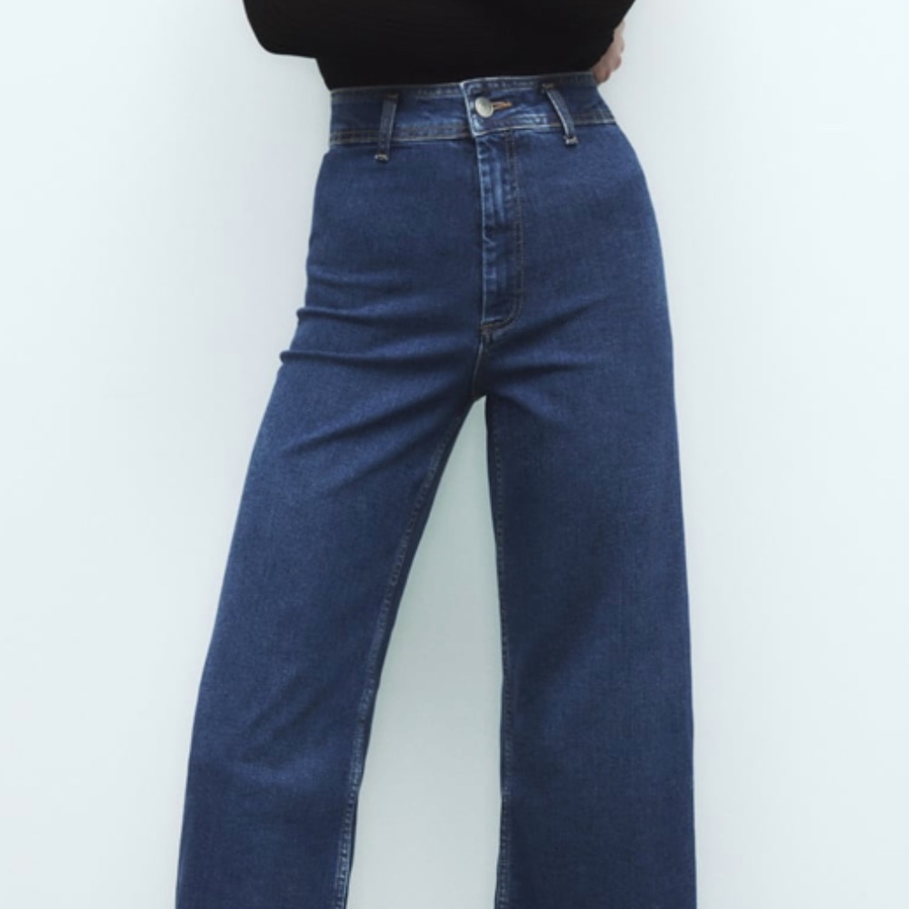 Zara Marine Straight Jeans faded mid/ light wash